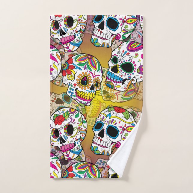 Sugar Skulls Pattern Hand Towel (Hand Towel)