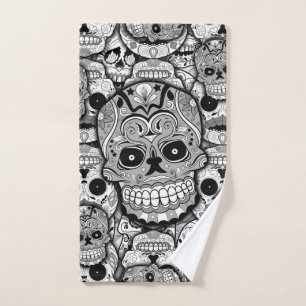 Sugar Skulls Pattern Hand Towel