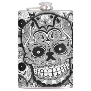 Sugar Skulls Pattern Hip Flask