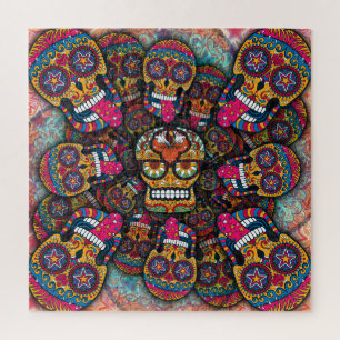 Sugar Skulls Pattern Jigsaw Puzzle