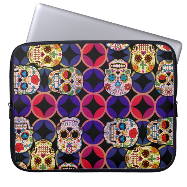Sugar Skulls Pattern Laptop Sleeve (Front)