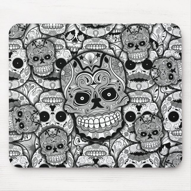 Sugar Skulls Pattern Mouse Pad (Front)