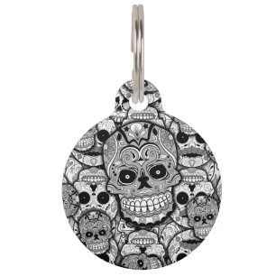 Sugar Skulls Pattern Pet Tag