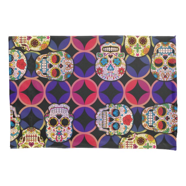 Sugar Skulls Pattern Pillowcase (Front)