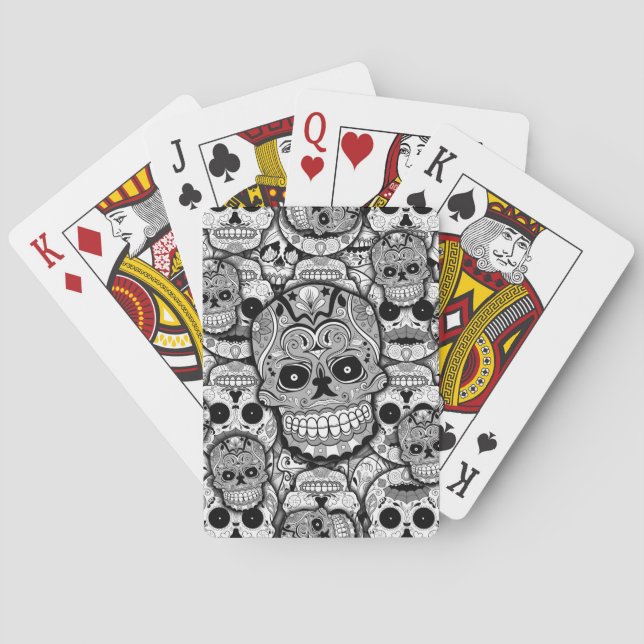 Sugar Skulls Pattern Playing Cards (Back)
