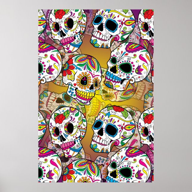 Sugar Skulls Pattern Poster (Front)