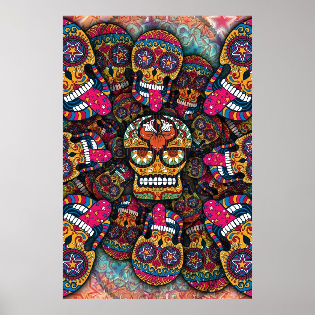 Sugar Skulls Pattern Poster (Front)