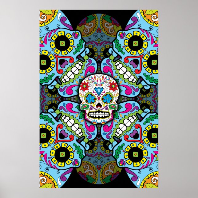 Sugar Skulls Pattern Poster (Front)