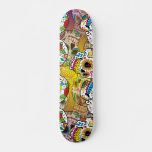 Sugar Skulls Pattern Skateboard