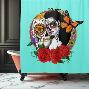 Sugar Skulls Shower Curtain