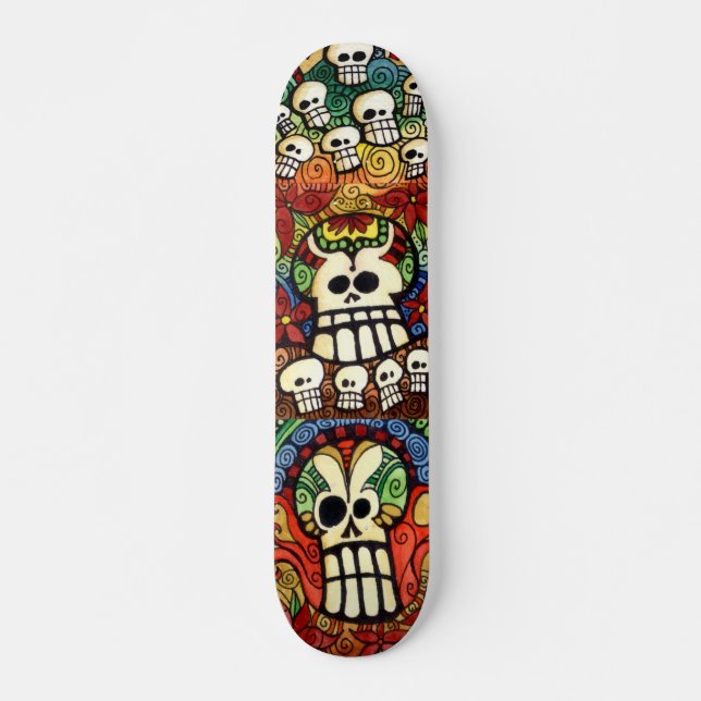 Sugar Skulls Skateboard Design (Front)