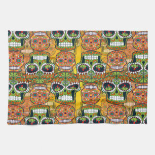 Sugar Skulls Tea Towel