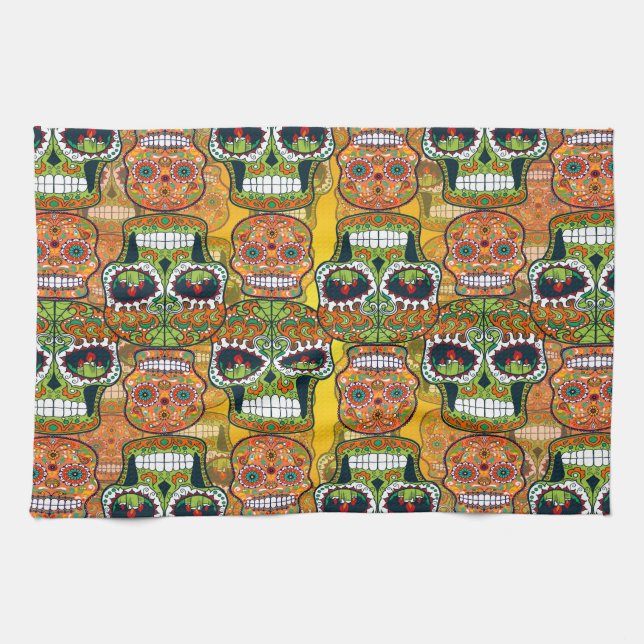 Sugar Skulls Tea Towel (Horizontal)