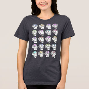 Sugar Skulls With Flowers Tri-Blend Shirt