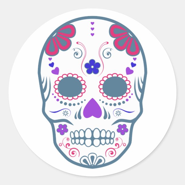 sugar skullz : 1 classic round sticker (Front)