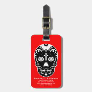 sugar skullz luggage tag