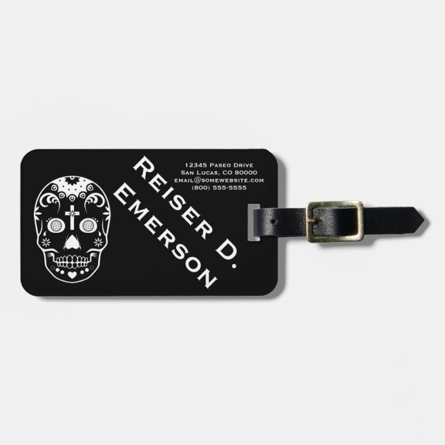 sugar skullz luggage tag (Front Horizontal)