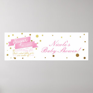 Sugar & Spice & Everything Nice Baby Shower Banner Poster