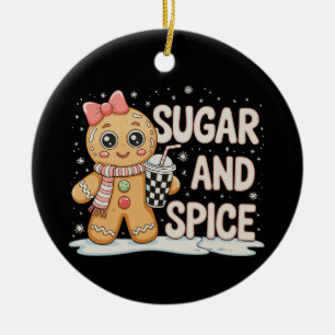 Sugar Spice Gingerbread Bougie Pink Christmas Xmas Ceramic Ornament