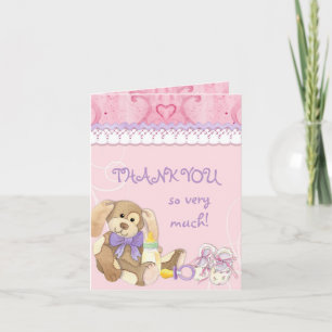 Sugar & Spice, Girl Baby Thank You Note Card