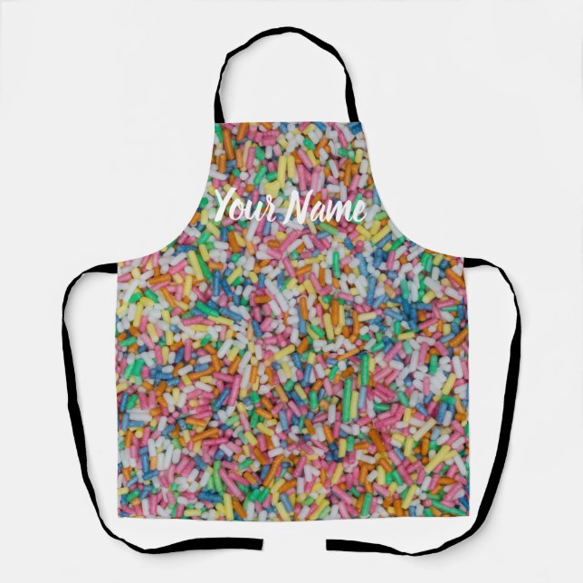 Sugar sprinkles colourful background gift apron (Front)