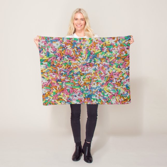 Sugar sprinkles colourful background gift fleece blanket (In Situ)