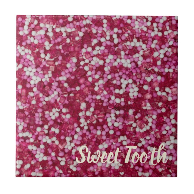 Sugar sprinkles colourful baking crystals gift ceramic tile (Front)