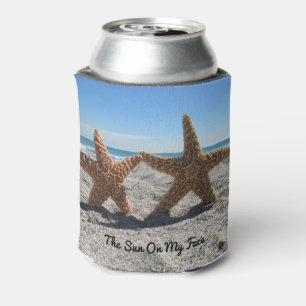 Sugar Starfish on the Beach - Personalised Can Cooler