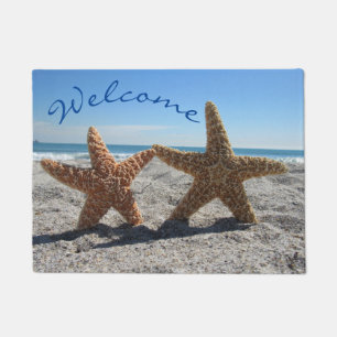 Sugar Starfish on the Beach - Welcome Doormat