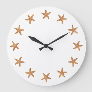 Sugar Starfish, White Background Clock