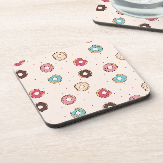 Sugar Sweet Doughnut Pattern Coaster (Left Side)