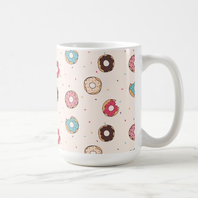 Sugar Sweet Doughnut Pattern Coffee Mug (Right)