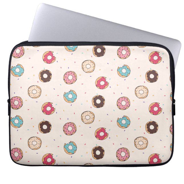 Sugar Sweet Doughnut Pattern Laptop Sleeve (Front)