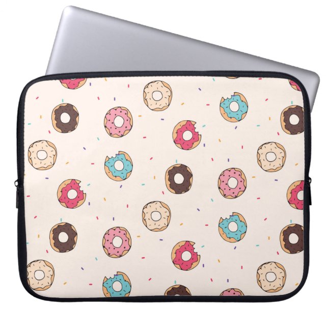 Sugar Sweet Doughnut Pattern Laptop Sleeve (Front)
