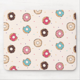 Sugar Sweet Doughnut Pattern Mouse Pad