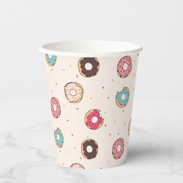 Sugar Sweet Doughnut Pattern Paper Cups (Front)
