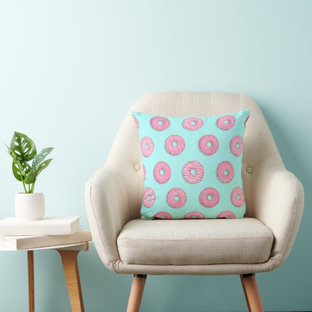 Sugar Sweet Pink Glazed Doughnuts Cushion (Chair)