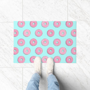 Sugar Sweet Pink Glazed Doughnuts Doormat