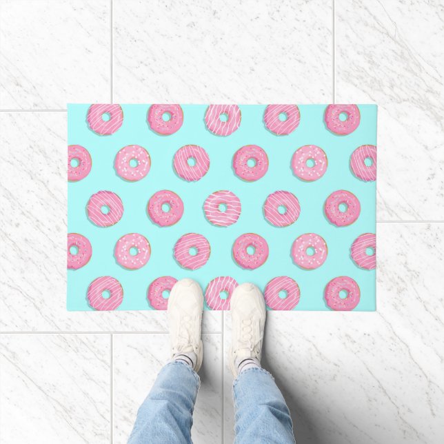 Sugar Sweet Pink Glazed Doughnuts Doormat (Indoor)