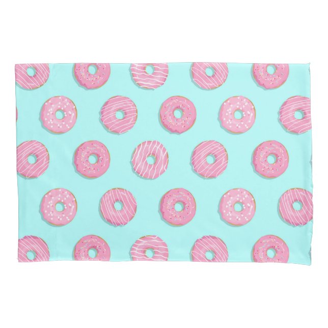 Sugar Sweet Pink Glazed Doughnuts Pillowcase (Front-Left)