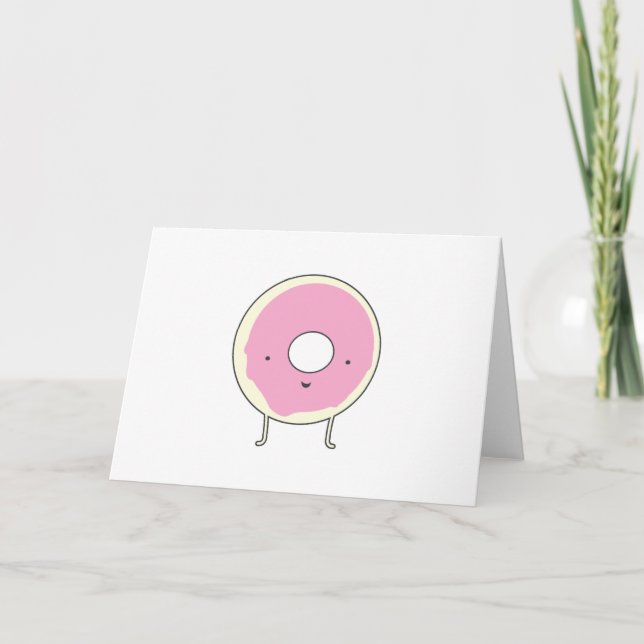 Sugar Table Snack Sweets Dessert Food Pink Doughnu Thank You Card (Front)
