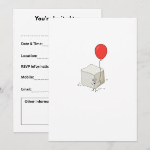 Sugar theme, sugar cube invitation