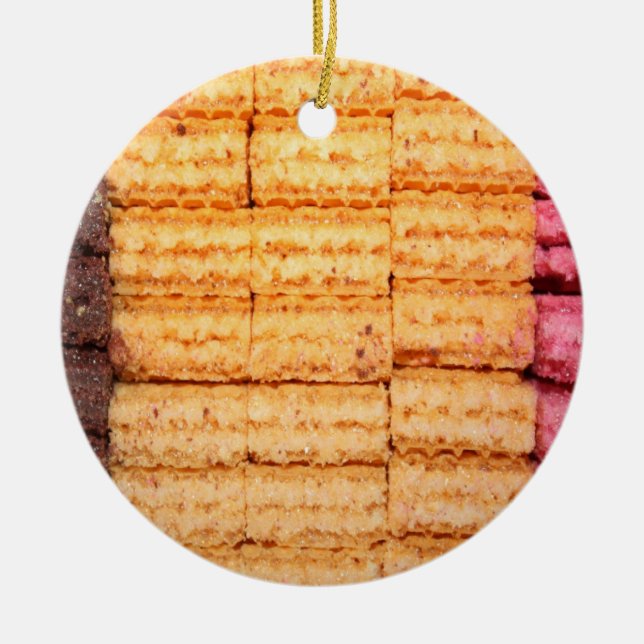Sugar Wafer Cookies Ceramic Tree Decoration (Front)