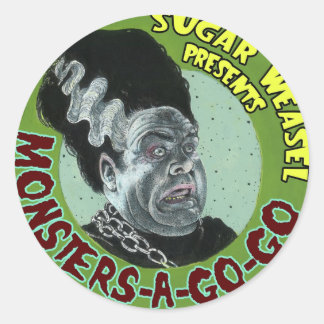 Sugar Weasel presents Monsters-A-Go-Go Classic Round Sticker