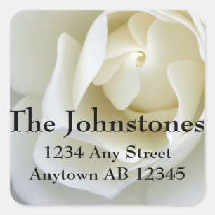 Sugar White Rose Wedding Return Address Label
