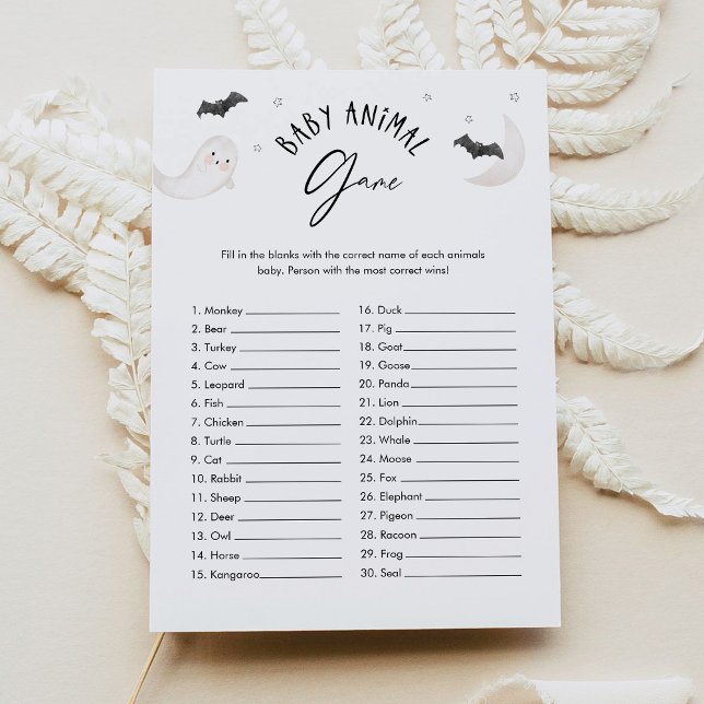 SUGARBOO Baby Animal Minimalist Baby Shower Game Invitation (Creator Uploaded)