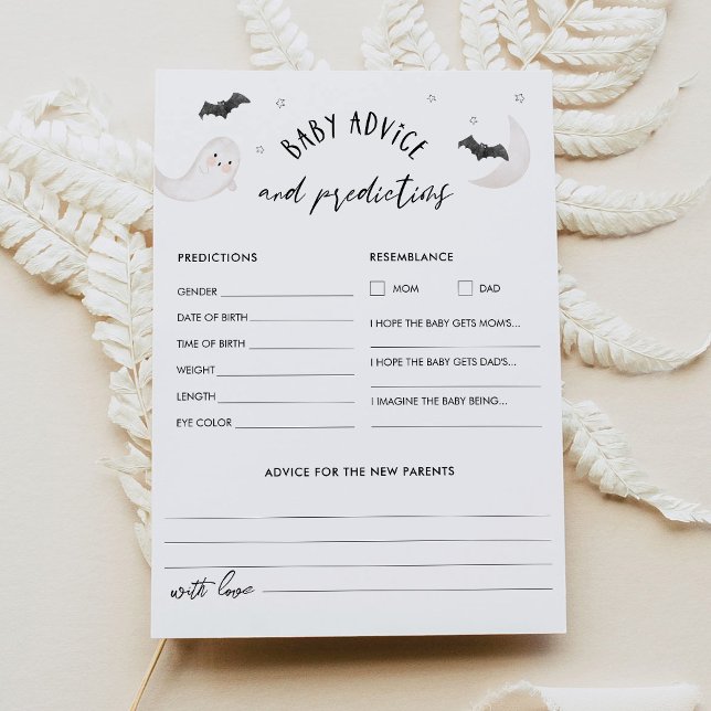 SUGARBOO Baby Shower Advice & Predictions Card (Creator Uploaded)