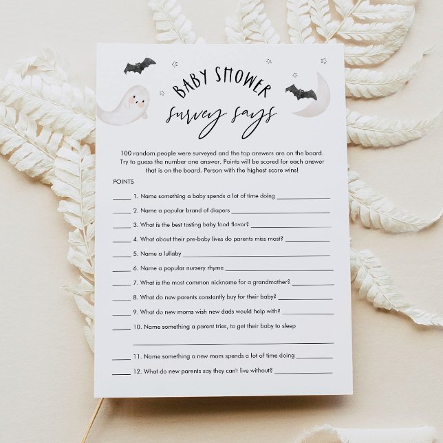 SUGARBOO Halloween Baby Shower Survey Says Game Invitation (Creator Uploaded)