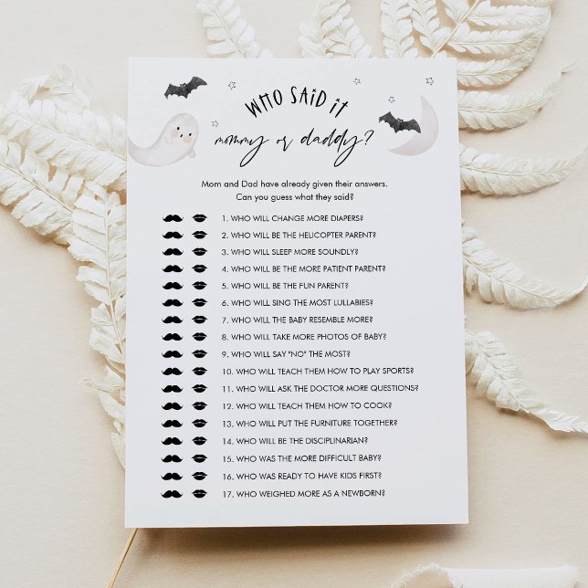 SUGARBOO Who Said It Mummy or Daddy Baby Game Card (Creator Uploaded)