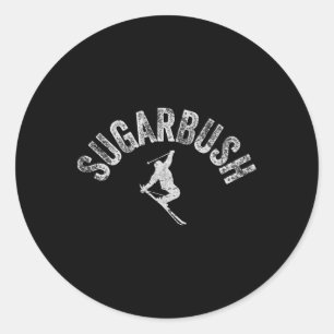 Sugarbush Ski Vintage Vermont Skiing Cool Skier Wi Classic Round Sticker